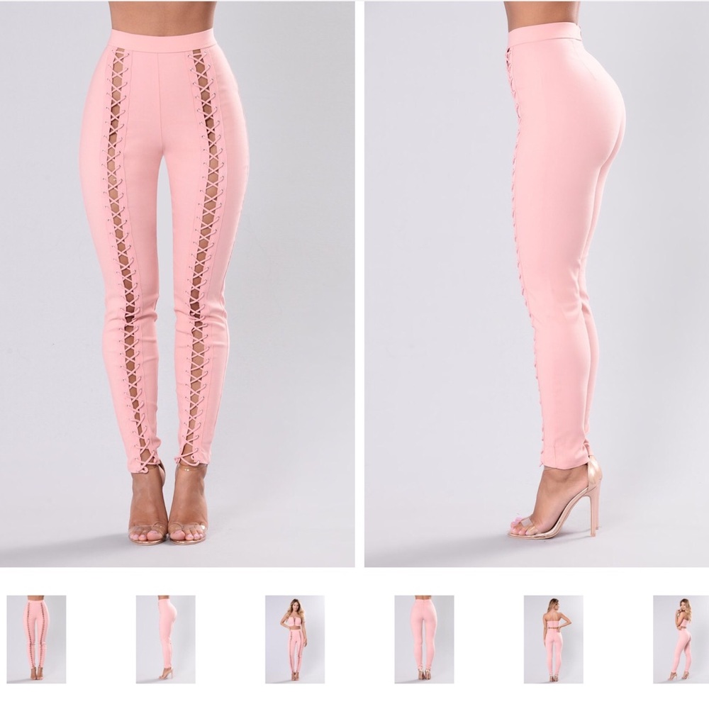 Fashion Nova lace up stretchy pants